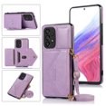thumbnail image 1 of Dteck Crossbody Wallet Case for Samsung Galaxy A53 5G,Shockproof Leather Card Slots Pocket Case Hybrid Rubber Kickstand Cover with Shoulder Strap,Lightpurple, 1 of 6