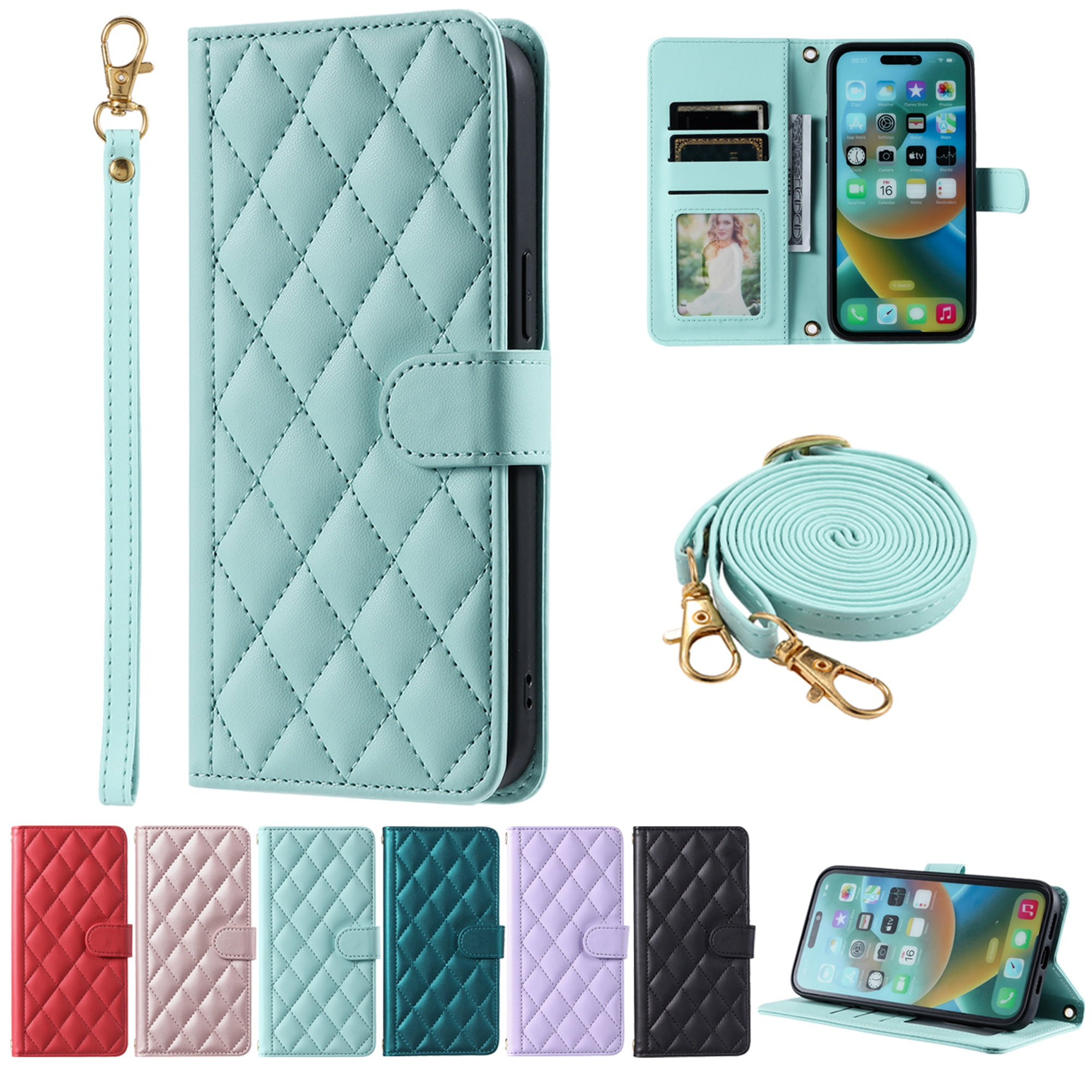 Dteck Crossbody Wallet Case for Samsung Galaxy Note 9 PU Leather Phone Case with Card Holder Kickstand Wrist Strapp Cover Magnetic Closure Flip