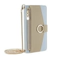 thumbnail image 1 of Dteck Crossbody Wallet Case for Samsung Galaxy S20 FE, Premium Color-Blocking PU Leather Zipper Purse with Card Holder Mini Mirror for Women Girls, Folio Flip Phone Case with Magnetic Closure,Blue, 1 of 7