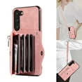 thumbnail image 1 of Dteck Crossbody Wallet Case for Samsung Galaxy S20, RFID Blocking PU Leather Zipper Handbag Purse Flip Cover, Kickstand Folio Case with Card Slots Wrist Strap Lanyard,Rosegold, 1 of 10