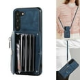 thumbnail image 1 of Dteck Crossbody Wallet Case for Samsung Galaxy S22+ Plus, RFID Blocking PU Leather Zipper Handbag Purse Flip Cover, Kickstand Folio Case with Card Slots Wrist Strap Lanyard 6.7 Inch,Blue, 1 of 10