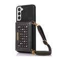 thumbnail image 1 of Dteck Crossbody Wallet Case for Samsung Galaxy S23 FE 5G Case with RFID Blocking Card Holder, Shiny Diamond Slim PU Leather Stand Cover with Shoulder Strap for Women, Black, 1 of 10