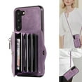 thumbnail image 1 of Dteck Crossbody Wallet Case for Samsung Galaxy S23+ Plus, RFID Blocking PU Leather Zipper Handbag Purse Flip Cover, Kickstand Folio Case with Card Slots Wrist Strap Lanyard 6.7 Inch,Purple, 1 of 1