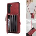 thumbnail image 1 of Dteck Crossbody Wallet Case for Samsung Galaxy S23, RFID Blocking PU Leather Zipper Handbag Purse Flip Cover, Kickstand Folio Case with Card Slots Wrist Strap Lanyard,Red, 1 of 1