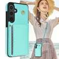 thumbnail image 1 of Dteck Crossbody Wallet Case for Samsung Galaxy S25, PU Leather Handbag Purse Flip Cover,Kickstand Folio Case with 5-Card Slots Holder Shoulder Strap 6.2 Inch,Mint, 1 of 6