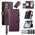 thumbnail image 1 of Dteck Crossbody Wallet Case for Samsung Galaxy Z Fold 4,Z Fold 4 Wallet Case with 6-Card Holder & Zipper Pocket Handbag Purse Magnetic Buckle Soft PU Leather Phone Case for Samsung Z Fold4,Deep Purple, 1 of 8
