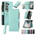 thumbnail image 1 of Dteck Crossbody Wallet Case for Samsung Galaxy Z Fold 5,Z Fold 5 Wallet Case with 6-Card Holder & Zipper Pocket Handbag Purse Magnetic Buckle Soft PU Leather Phone Case for Samsung Z Fold5,Mint, 1 of 8