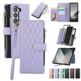 thumbnail image 1 of Dteck Crossbody Wallet Case for Samsung Galaxy Z Fold 5,Z Fold 5 Wallet Case with 6-Card Holder & Zipper Pocket Handbag Purse Magnetic Buckle Soft PU Leather Phone Case for Samsung Z Fold5,Purple, 1 of 8