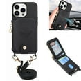 thumbnail image 1 of Dteck Crossbody Wallet Case for iPhone 14 Pro Max with Card Holder, Zipper Card Slot Shockproof Purse Cover with Removable Lanyard 6.7 Inch,Black, 1 of 8