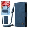 thumbnail image 1 of Dteck Crossbody Wallet Case for iPhone 15 Plus,Magnetic Leather Card Slots Zipper Wallet Kickstand Heavy Duty Lanyard Strap/Shoulder Strap Cover,Blue, 1 of 10