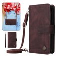 thumbnail image 1 of Dteck Crossbody Wallet Case for iPhone 15 Pro,Magnetic Leather Card Slots Zipper Wallet Kickstand Heavy Duty Lanyard Strap/Shoulder Strap Cover,Brown, 1 of 10