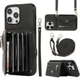 thumbnail image 1 of Dteck Crossbody Wallet Case for iPhone 11 Pro Max, RFID Blocking PU Leather Zipper Handbag Purse Flip Cover, Kickstand Folio Case with Card Slots Wrist Strap Lanyard,Black, 1 of 10