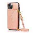 thumbnail image 1 of Dteck Crossbody Wallet Case for iPhone 14 with Card Slot Holder, Magnetic Flip Folio Purse Case, PU Leather Handbag with Detachable Lanyard Strap for iPhone 14 6.1 Inch,
Rosegold, 1 of 5