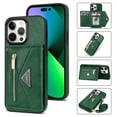 thumbnail image 1 of Dteck Crossbody Wallet Case for iPhone 14 Pro 6.1 inch,Card Holder Phone Case with Magnetic Closure PU Leather Zipper Lanyard Strap Purse Kickstand Flip Cover Protective Case for Women Girl,Green, 1 of 8