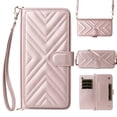 thumbnail image 1 of Dteck Crossbody Wallet Case for iPhone 15 Plus, PU Leather 6-Card Slots Holder Handbag Purse Flip Cover, Kickstand Folio Case with Wrist Strap Lanyard for iPhone 15 Plus,Pink, 1 of 5