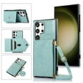 thumbnail image 1 of Dteck Crossbody Women Wallet Case for Samsung Galaxy S23 Ultra with Card Holder, Magnetic Removable Shoulder Lanyard Strap Purse Phone Cover, Mint, 1 of 6