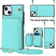 thumbnail image 1 of Dteck Crossbody Zipper Wallet Case for iPhone 15 Plus,Shockproof PU Leather Credit Card Slot Holder Strap Shoulder Chain Flip PU Purse Kickstand Phone Cover for Women Girls,Green, 1 of 8