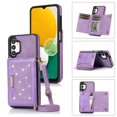 thumbnail image 1 of Dteck Crossbody purse for Samsung Galaxy A13 5G/4G,Magnetic Leather Diamond Glitter Case Card Pocket Shockproof Rubber Kickstand Cover with Adjustable Shoulder Strap for Women,Purple, 1 of 8