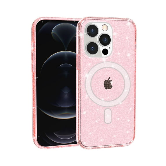 Dteck Crystal Clear Case Cover for iPhone 13 Pro Max, Compatible with MagSafe Charger Phone Case for Women Girls Men, Full-Body Shockproof Protective Case Cover for iPhone 13 Pro Max 6.7", Pink