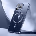 thumbnail image 1 of Dteck Crystal Clear Magnetic Case for iPhone 16 Pro,Luxury Plating Case Built-in Camera Lens Protector Compatible with MagSafe Slim Transparent Back Cover for iPhone 16 Pro,Titaniumblue, 1 of 6