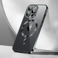 thumbnail image 1 of Dteck Crystal Clear Magnetic Case for iPhone 16 Pro,Luxury Plating Case Built-in Camera Lens Protector Compatible with MagSafe Slim Transparent Back Cover for iPhone 16 Pro,Black, 1 of 6