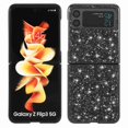 thumbnail image 1 of Dteck Crystal Glitter Compatible with Samsung Galaxy Z Flip 3 5G Case, Bling Clear & Shockproof Protective Phone Cases Cute Thin Slim Cover for Women Girls (Black), 1 of 4