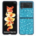 thumbnail image 1 of Dteck Crystal Glitter Compatible with Samsung Galaxy Z Flip 3 5G Case, Bling Clear & Shockproof Protective Phone Cases Cute Thin Slim Cover for Women Girls (Blue), 1 of 4