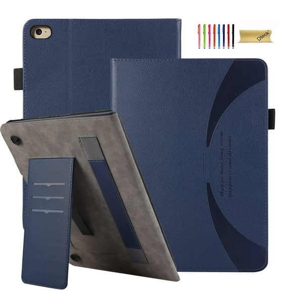 Dteck Csae for iPad mini 5 Gen / Mini 4 / Mini 3 / Mini 2, Premium PU Leather Case with Card Holder & Hand Strap, Multi-Angle Stand Folio Cover for 7.9-inch iPad mini,Blue