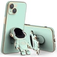thumbnail image 1 of Dteck Cute Case for iPhone X/XS Ultra Slim Astronaut Hidden Stand Case Gold Plating Frame Shockproof Case with Kickstand Case Blue,For iPhone XS/X, 1 of 6