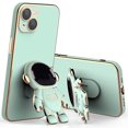 thumbnail image 1 of Dteck Cute Case for iPhone 11 Pro Ultra Slim Astronaut Hidden Stand Case Gold Plating Frame Shockproof Case with Kickstand Case Blue,For iPhone 11 Pro, 1 of 6