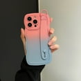 thumbnail image 1 of Dteck Cute Curly Wave Frame Shape For iPhone 16 Pro Case with Adjustable Wristband Kickstand Soft Silicone Shockproof Protective Multicolor Phone Cover for Women Girls, Pink+Blue, 1 of 9