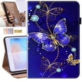 thumbnail image 1 of Dteck Cute Folio Case for iPad mini 5/4 Generation/ iPad mini 7.9 Case for Kids,Multi-Angle Viewing Protective Stand Auto Wake/Sleep Cover with Pencil Holder & Card Holder & Elastic Strap,Butterfly, 1 of 7