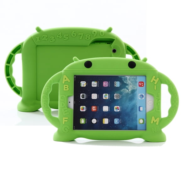 Dteck Cute Kids Case for iPad mini 6th Generation 8.3 Inch, Soft Silicone Child Proof Protective Cover with Kickstand Fun Handle,Green