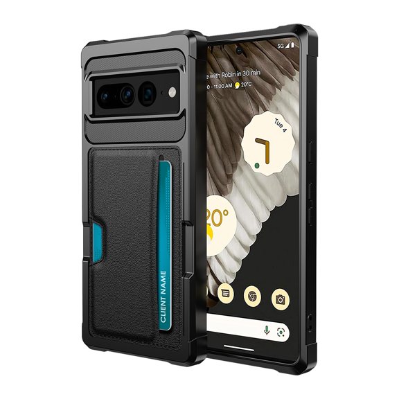 Dteck Designed for Google Pixel 7 Pro Case Wallet Card Holder and Works with Magnetic Car Mounts Leather Pocket Holds Credit Cards Protective Cover Designed for Pixel 7 Pro, Black