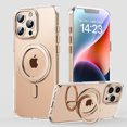 thumbnail image 1 of Dteck Designed for iPhone 16 Pro Max Case, 360°Rotatable Ring Stand Case Compatible with MagSafe Military-Grade Protection Magnetic Kickstand Case 6.9 inch,Clear-Bronze, 1 of 1