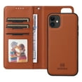 thumbnail image 1 of Dteck Detachable 2 in 1 Wallet Case for iPhone 11,Magnetic Leather Card Slots Case Shockproof Rubber Mag-Safe Cover with Wrist Strap,Brown, 1 of 12