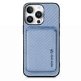 thumbnail image 1 of Dteck Detachable Back Cover for iPhone 16 Pro Max with Card Holder, Magnetic Wallet Pocket Carbon Fiber Texture PU Leather Slim Phone Case, Blue, 1 of 12