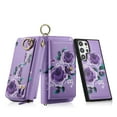 thumbnail image 1 of Dteck Detachable Magnetic Case for Samsung Galaxy S22, RFID Blocking Multifunction Wallet for Women Zipper Long Purse with Removable Wristlet,Purple, 1 of 6