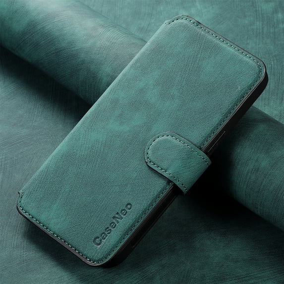 Dteck Detachable Magnetic Wallet Case for iPhone 12 Pro Max,Shockproof Leather Card Slots Wallet Case Mag-Safe Flip Removable TPU Back Cover,Green