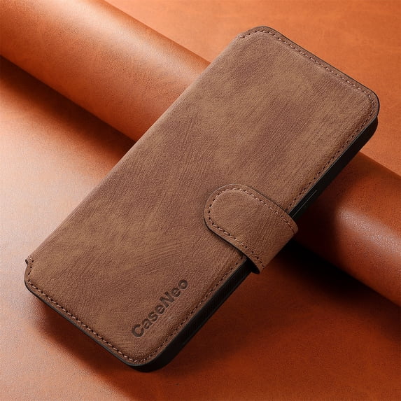 Dteck Detachable Magnetic Wallet Case for iPhone 15 Pro Max,Shockproof Leather Card Slots Wallet Case Mag-Safe Flip Removable TPU Back Cover,Brown
