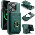thumbnail image 1 of Dteck Detachable RFID Wallet Case for iPhone 15 Plus,Magnetic Leather 2 in 1 Removable Compatible with MagSafe Case Card Slots Wallet Ring Stand Shockproof Rubber Cover,Green, 1 of 10