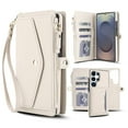 thumbnail image 1 of Dteck Detachable Wallet Case for Samsung Galaxy S23 Ultra,Magnetic Leather Case 2 in 1 Card Slots Pocket Compatible with MagSafe Shockproof Cover with Wrist Strap/Shoulder Strap,White, 1 of 8