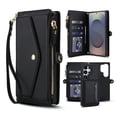 thumbnail image 1 of Dteck Detachable Wallet Case for Samsung Galaxy S24 FE,Magnetic Leather Case 2 in 1 Card Slots Pocket Compatible with MagSafe Shockproof Cover with Wrist Strap/Shoulder Strap,Black, 1 of 8