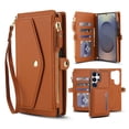 thumbnail image 1 of Dteck Detachable Wallet Case for Samsung Galaxy S25 Edge,Magnetic Leather Case 2 in 1 Card Slots Pocket Compatible with MagSafe Shockproof Cover with Wrist Strap/Shoulder Strap,Brown, 1 of 8