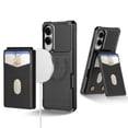 thumbnail image 1 of Dteck Detachable Wallet Case for Samsung Galaxy S25 Edge with Stand, Strong Magnetic Card Holder Case Compatible with MagSafe, Shockproof PU Leather RFID Blocking Flip Credit Purse Cover, Black, 1 of 7