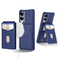 thumbnail image 1 of Dteck Detachable Wallet Case for Samsung Galaxy S25 Edge with Stand, Strong Magnetic Card Holder Case Compatible with MagSafe, Shockproof PU Leather RFID Blocking Flip Credit Purse Cover, Darkblue, 1 of 7