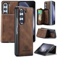 thumbnail image 1 of Dteck Detachable Zipper Wallet Case for Samsung Galaxy Z Fold 5,Magnetic Leather Card Pocket Bag Removable 2 in 1 Case Shockproof Rubber Kickstand Back Cover,Brown, 1 of 8