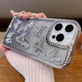 thumbnail image 1 of Dteck Diamond Case for iPhone 15 Pro Max, Glitter 3D Butterfly Diamond Camera Protection Shockproof for iPhone 15 Pro Max Case for Women Girls,Silver, 1 of 7