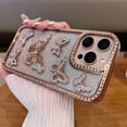thumbnail image 1 of Dteck Diamond Case for iPhone 16 Pro Max, Glitter 3D Butterfly Diamond Camera Protection Shockproof for iPhone 16 Pro Max Case for Women Girls,Gold, 1 of 7