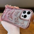 thumbnail image 1 of Dteck Diamond Case for iPhone 16 Pro Max, Glitter 3D Butterfly Diamond Camera Protection Shockproof for iPhone 16 Pro Max Case for Women Girls,Pink, 1 of 7